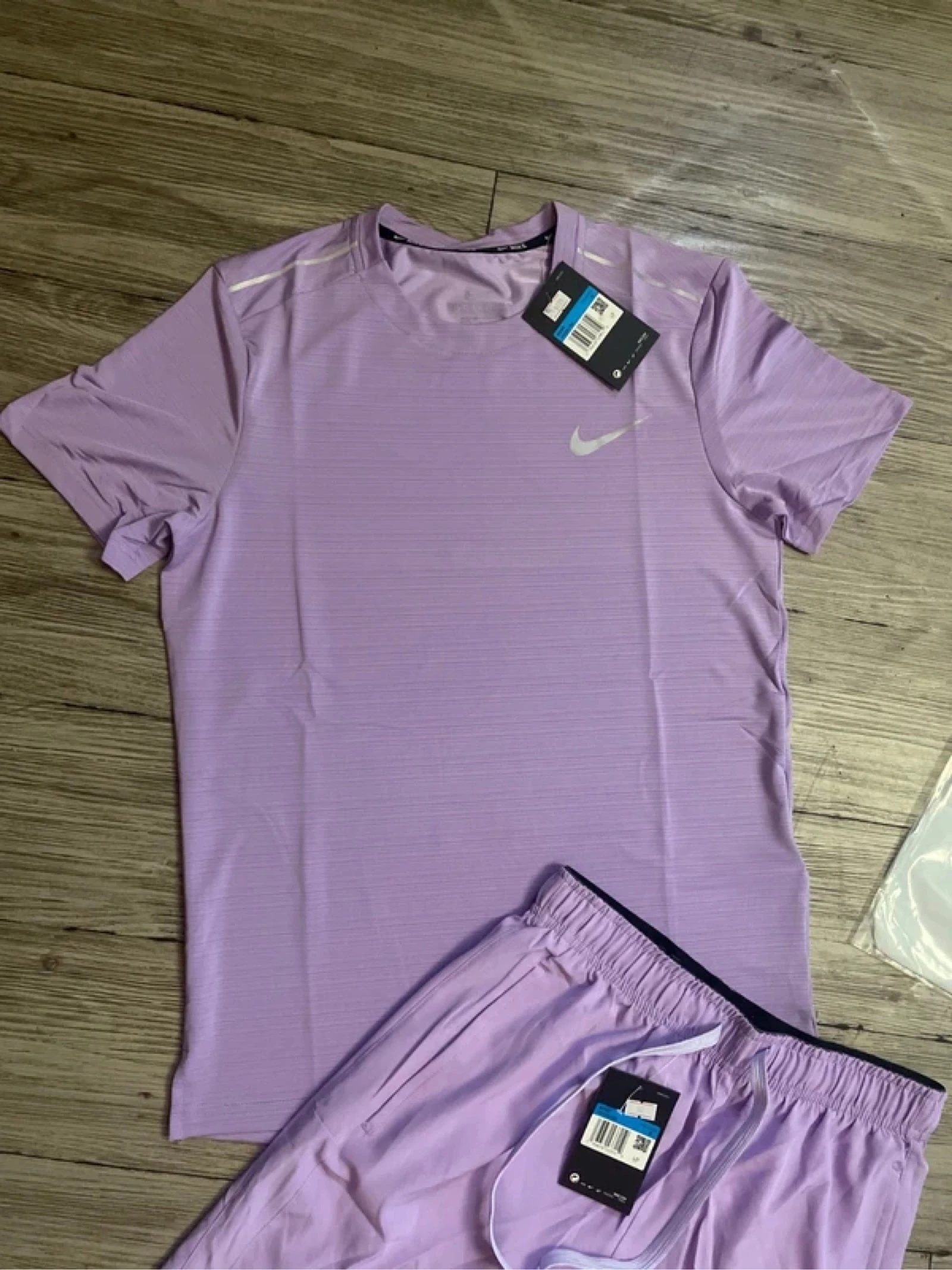 conjunto nike running miller violeta (camiseta + short) – photo 3